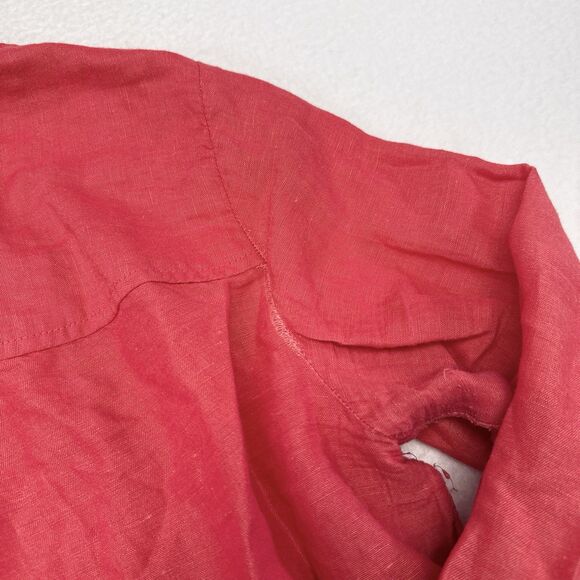 Maeve Anthropologie Top Size Medium Pink Linen Blend Button Front Shirt Casual - Picture 5 of 10